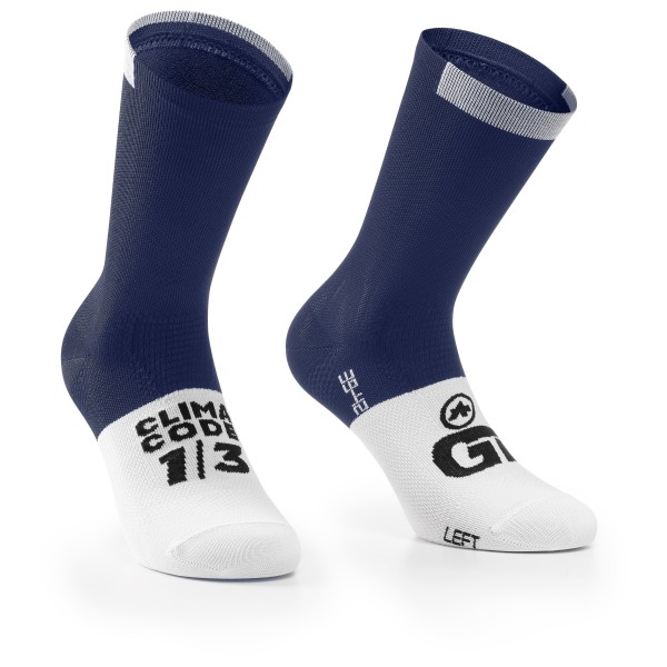 ASSOS - GT Socks C2 - Radsocken Gr 0 - 35-38 blau/weiß von Assos
