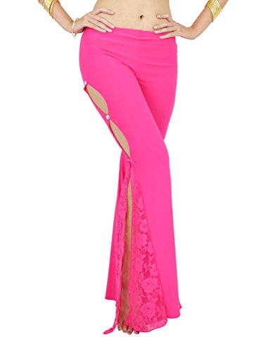 Astage Frauen Lace Side Split Hosen Indien Dance Trousers Arabic Dance Wear Rosa von Astage