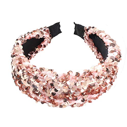 Asudaro Haarreif Stirnband Haarband Damen Mädchen Mode Pailletten Haarreifen Bunt Kopf Warp Headwear Kopfband Haarspangen Haargummis Haarschmuck von Asudaro