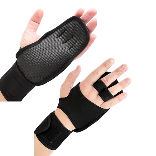 Asukohu Gewichtheber-Handschuhe mit Handgelenkbandage, vollständiger Handflächenschutz für Gewichtheben, Training, belüftet, Gewichtheben, Workout-Handschuhe mit Handgelenkbandage von Asukohu