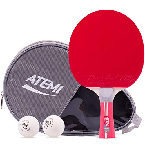 Atemi Sniper 5-Sterne-Tischtennisschläger-Paket | 3-teiliges Set 5-lagiger Tischtennisschläger, 2 Bälle 40+ Design & NEUE Hülle| Allzweck, All-Level-Spiel|Erweiterte Geschwindigkeit Spin und Kontrolle von Atemi