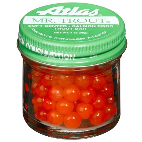 Atlas Unisex-Erwachsene Lachseier Atlast Angelköder Mr. Trout Lachs Eier orange, 1 oz von Atlas