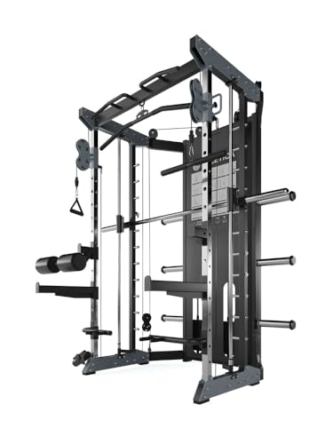ATLETICA X10 Multipresse | Smith Machine | 260kg Eigengewicht | 90kg Plate-Loaded Gewichte inkl. | Langhantel und Zubehör inkl. | 5-Jahre Garantie von Atletica
