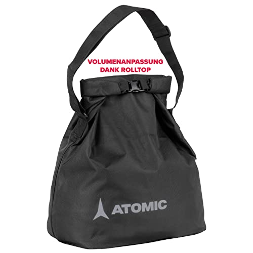 ATOMIC A Bag in Schwarz - Skischuhtasche - Praktische Tasche für den Winter & Sommer - Anpassbarer Schultergurt & Rolltop - Herausnehmbare Skischuh-Platte von ATOMIC