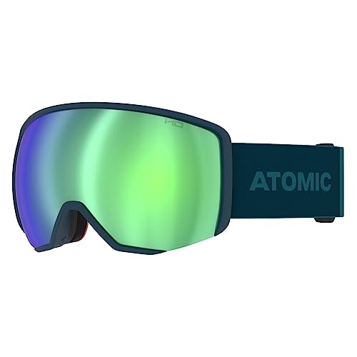 ATOMIC REVENT L HD Skibrille - Dark Green - Skibrillen mit kontrastreichen Farben - Hochwertig verspiegelte Snowboardbrille - Brille mit Live Fit Rahmen - Skibrille mit Doppelscheibe von ATOMIC