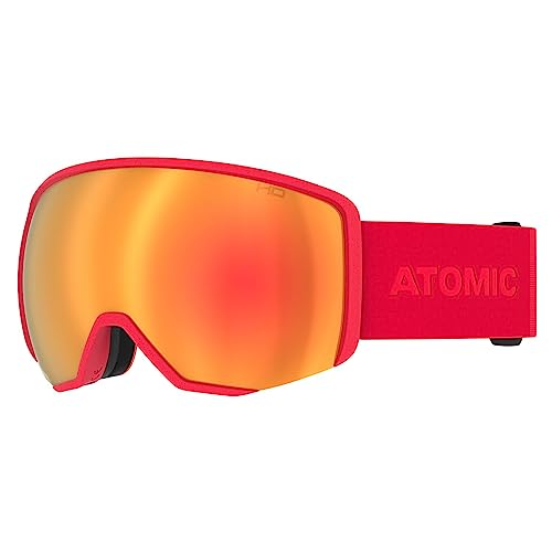 ATOMIC REVENT L HD Skibrille - Red - Skibrillen mit kontrastreichen Farben - Hochwertig verspiegelte Snowboardbrille - Brille mit Live Fit Rahmen - Skibrille mit Doppelscheibe von ATOMIC