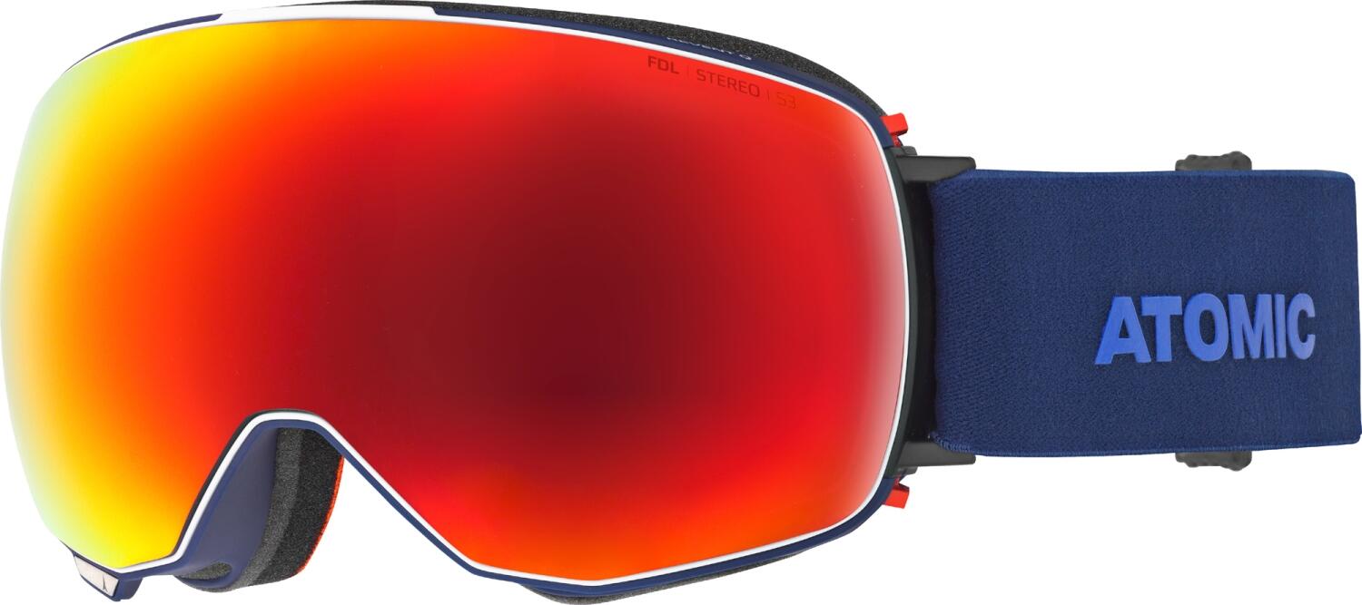 Atomic Revent Quick Click Stereo Skibrille (blue, Scheibe red stereo, extra Scheibe pink/blue stereo) von Atomic
