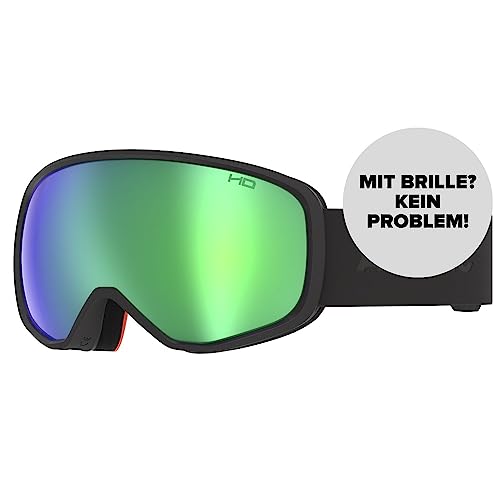 ATOMIC REVENT HD Skibrille - Black - Skibrillen mit kontrastreichen Farben - Hochwertig verspiegelte Snowboardbrille - Brille mit Live Fit Rahmen - Skibrille mit Doppelscheibe von ATOMIC