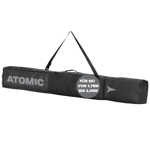 ATOMIC SKI BAG Schwarz - Skitasche für Ski & Stöcke - Längenverstellbare Tasche (175 - 205 cm) - Wasser- & schmutzabweisendes Material - Inkl. Tragegurt von ATOMIC