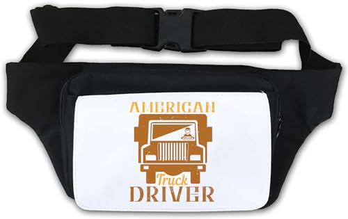 American Truck Driver Logo Delivery Car Supply Chain Waist Bag Fanny Pack White, weiß, Einheitsgröße von Atspauda