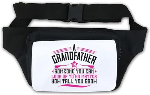 Bauchtasche mit Aufschrift "A Grandfather is Someone You Can Look up to", Weiß, weiß, Einheitsgröße von Atspauda