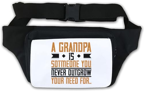 Bauchtasche mit Aufschrift "A Grandpa is Someone You Never Outgrow Your Need for Waist Bag", Weiß, weiß, Einheitsgröße von Atspauda