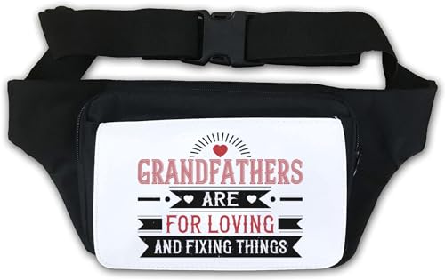Bauchtasche mit Aufschrift "Grandfathers are for Loving and Fixing Things Loving", Weiß, weiß, Einheitsgröße von Atspauda