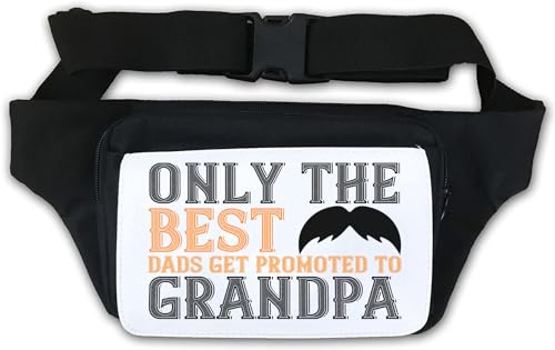 Bauchtasche mit Aufschrift "Only The Best Dads get Promoted to Grandpa", Weiß, weiß, Einheitsgröße von Atspauda