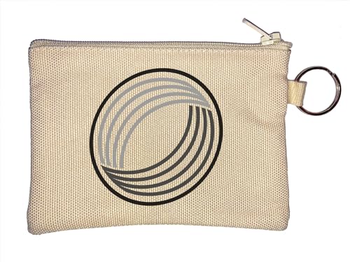 Grey Circles Moderne minimalistische Kunst Logo Schlüsselanhänger Münzbörse Beige, beige, Einheitsgröße von Atspauda