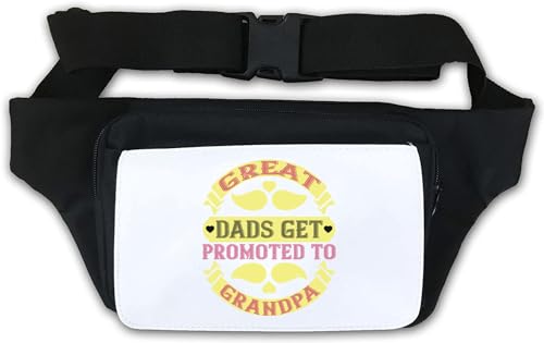Gürteltasche mit Aufschrift "Great Dads get Promoted to Grandpa", lustiger Vatertags-Slogan, Weiß, weiß, Einheitsgröße von Atspauda