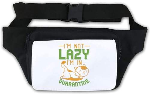 Gürteltasche mit Aufschrift "I'm not Lazy I'm in Quarantine", Weiß, weiß, Einheitsgröße von Atspauda
