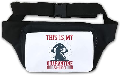 Gürteltasche mit Aufschrift "This is My Quarantine", mit englischsprachiger Aufschrift "This is My Quarantine", Weiß, weiß, Einheitsgröße von Atspauda