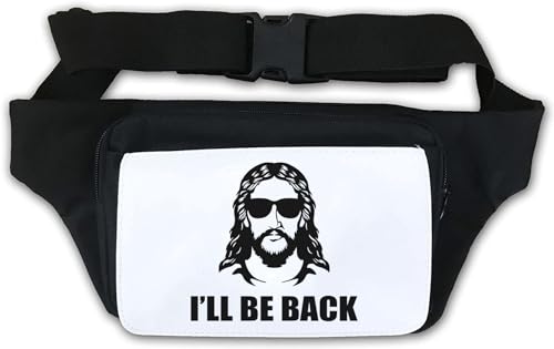 I'll Be Back Funny Jesus Graphic Hüfttasche, Bauchtasche, Weiß, weiß, Einheitsgröße von Atspauda
