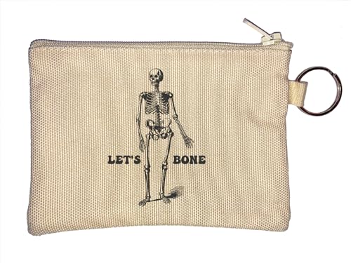 Let's Bone Lustiger Halloween-Skelett-Schlüsselanhänger, Münzbörse, Beige, beige, Einheitsgröße von Atspauda