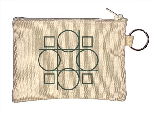 Minimalistische moderne Kunst Logo Schlüsselanhänger Münzbörse Beige, beige, Einheitsgröße von Atspauda