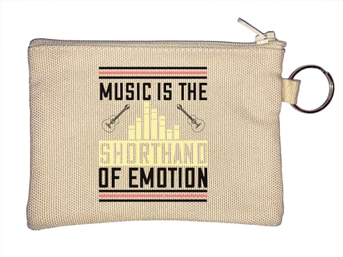 Music is The Shorthand of Emotion Artist Slogan Schlüsselanhänger Münzbörse Beige, beige, Einheitsgröße von Atspauda