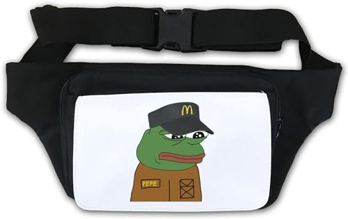 Pepe The Fast Food Worker Kassiererer, traurige Hüfttasche, Bauchtasche, Weiß, weiß, Einheitsgröße von Atspauda