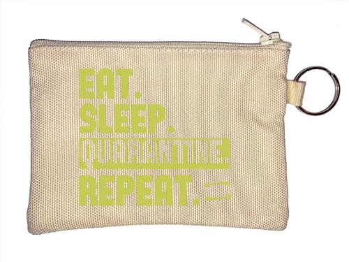 Schlüsselanhänger mit Aufschrift "Eat Sleep Quarantine Repeat 5,130.8 cm, Beige, beige, Einheitsgröße von Atspauda