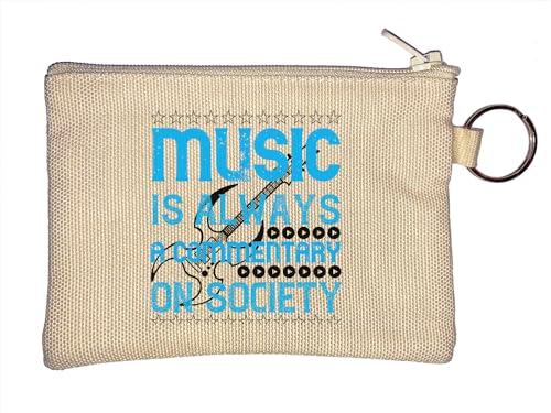 Schlüsselanhänger mit Aufschrift "Music is Always a Commentary on Society", Beige, beige, Einheitsgröße von Atspauda