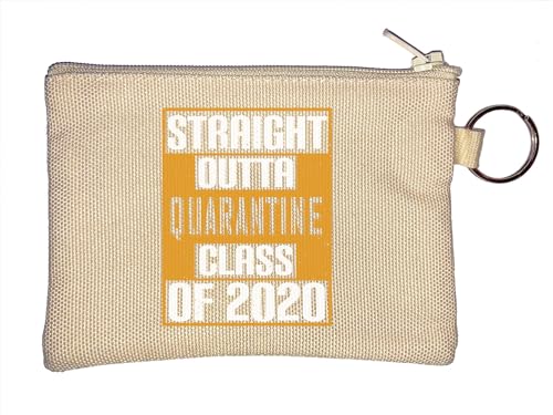 Straight Outta Quarantäne Class of 2020 Lustiger Slogan Schlüsselanhänger Münzbörse Beige, beige, Einheitsgröße von Atspauda