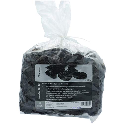 Attratec getrocknete Pflaumen 2,5 KG/Pflaumenessenz 50 G Fruchtgeruch Fallenjagd Raubwildjagd von ATTRATEC
