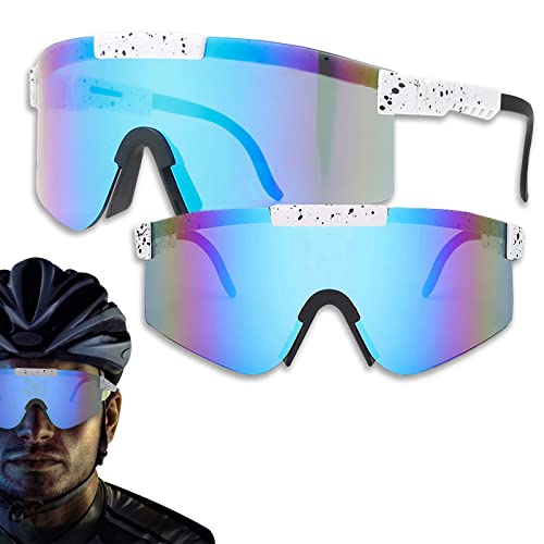 Atuoxing Fahrradbrille, Polarisierte Sonnenbrille Schnelle Brille Fahrradbrille Herren Damen UV400 Schutz Sportbrille für Radfahren Laufen Glof Ski im Freien (A) von Atuoxing