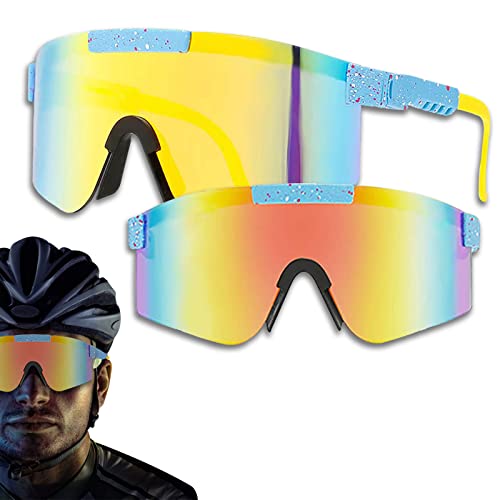 Atuoxing Fahrradbrille, Polarisierte Sonnenbrille Schnelle Brille Fahrradbrille Herren Damen UV400 Schutz Sportbrille für Radfahren Laufen Glof Ski im Freien (B) von Atuoxing
