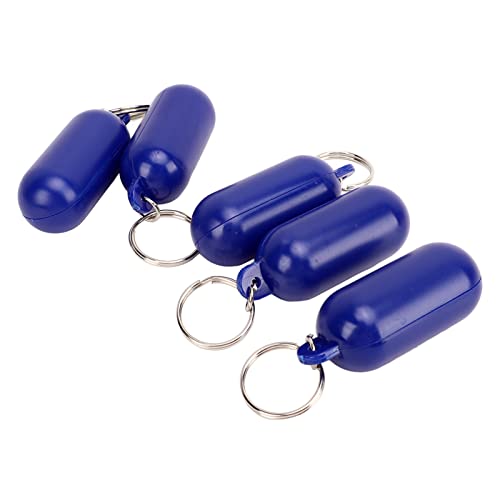 Atyhao Schwimmender Schlüsselanhänger, 5 Stück, Schwimmender Schlüsselanhänger in Pillenform, Tragbar für Bootfahren und Segeln (Dunkelblau) von Atyhao