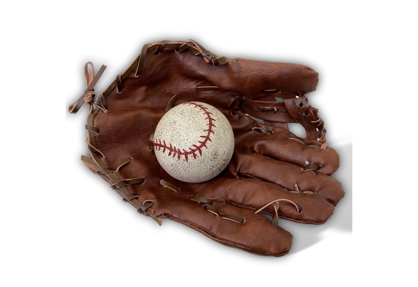 Aubaho Dekoobjekt Baseball Handschuh mit Ball Dekoration Wanddeko USA Kunstleder Antik-S von Aubaho