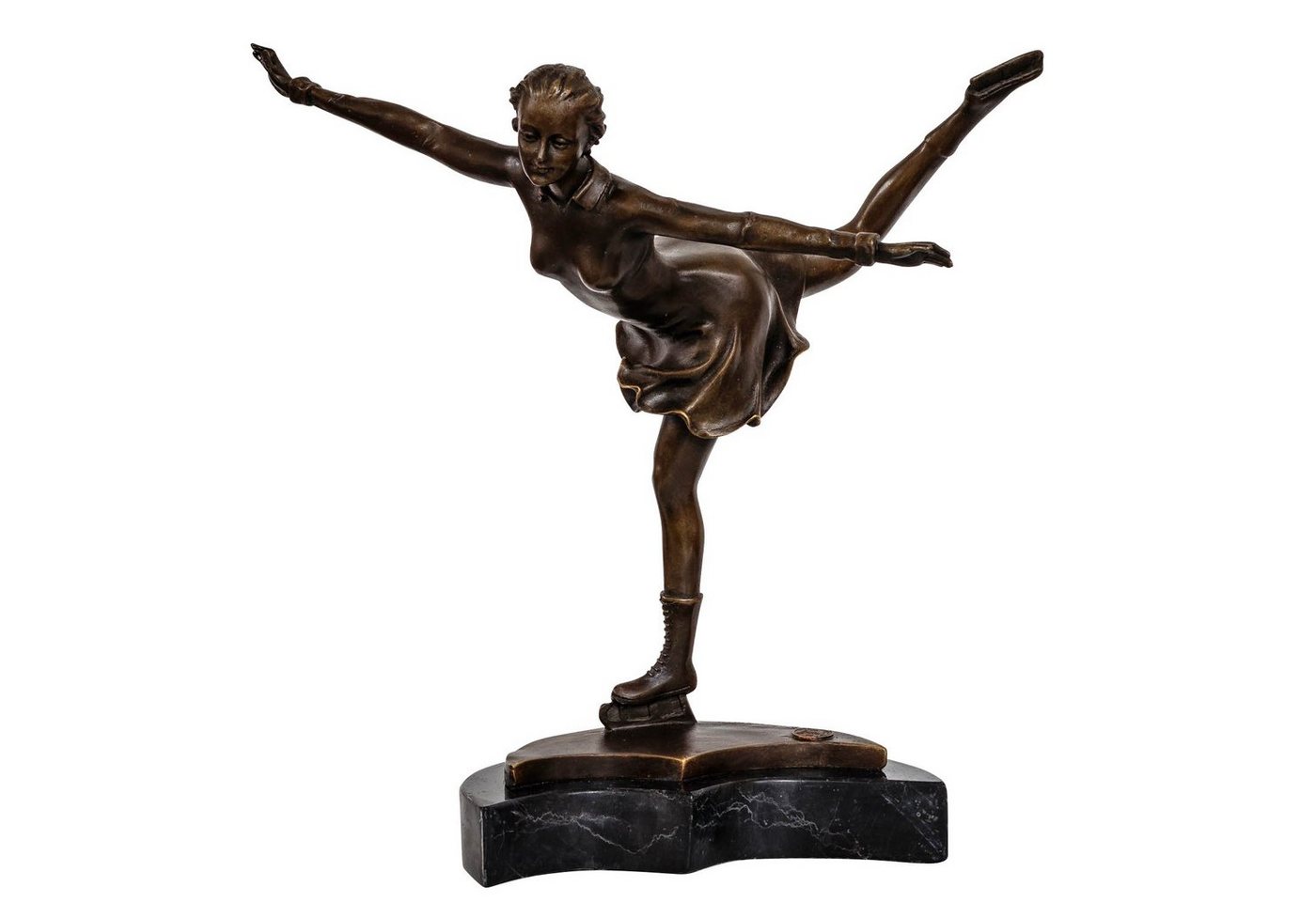Aubaho Skulptur Bronzeskulptur Eiskunstlauf Schlittschuhe Antik-Stil Bronze Figur Stat von Aubaho