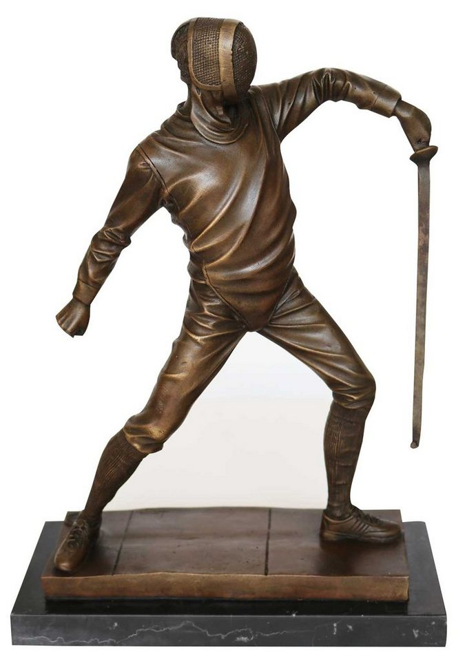 Aubaho Skulptur Bronzeskulptur Fechter Fechten Sport im Antik-Stil Bronze Figur Statue von Aubaho