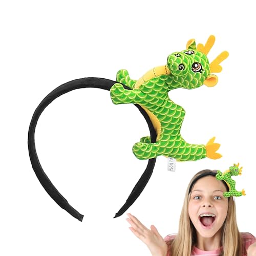 Aufquwk Plüsch-Drachen-Stirnband - Plüsch Stirnband Drachen Haarband | Weiches Haarband „The Year of Dragon“ für Mädchen, Kinder, Geburtstag, Jungen, Kinder von Aufquwk