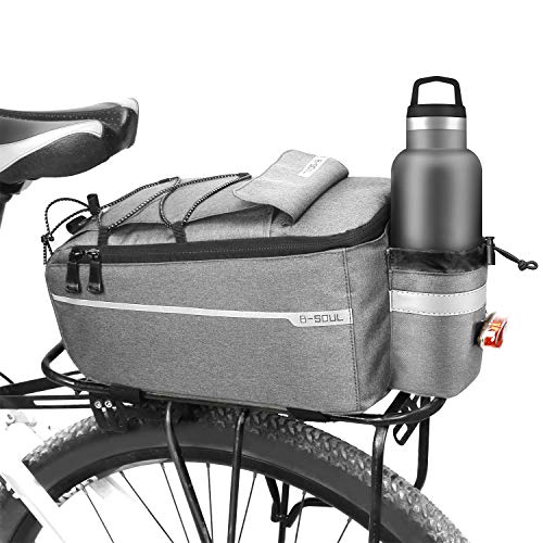 Augot Fahrrad Gepäckträgertasche, 10L Fahrradtaschen für Gepäckträger Isolierte Stamm Kühltasche Radfahren Fahrrad Gepäckträger Reflektierende MTB Bike Pannier Bag Umhängetasche, Grau von Augot