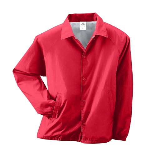 Augusta Sportswear Herren Nylon Coach's Jacke/Lined, Rot/Ausflug, einfarbig (Getaway Solids), X-Large von Augusta Sportswear