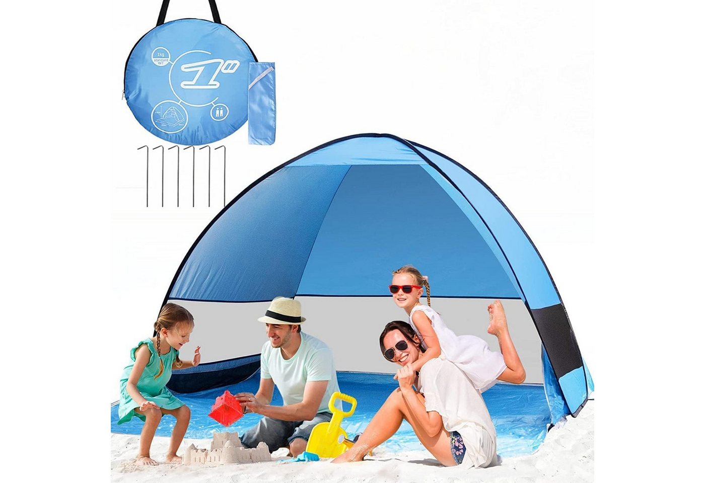 Auledio Strandmuschel Pop Up Zelt, Tragbar Extra Light Automatisches Strandzelt UPF 50+ von Auledio