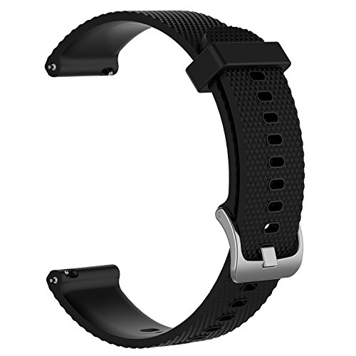AumoToo Ersatz-Armband für Garmin vivoactive 3/ vivomove/ vivomove HR Fitness-Uhr, 20 mm, verstellbar, weich, Silikongurt schnell-öffnendes Ersatz-Armband, Herren, Schwarz , Large von AumoToo