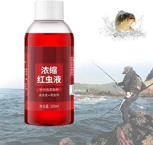 Aumude Red40 Fishing Liquid, Red Worm Scent Fish Attractants for Baits, Strong Fish Attractant High Concentrated Red Worm Liquid Bait Fish Additive, Fish Lures Bait Attractant Enhancer (1 Pcs) von Aumude