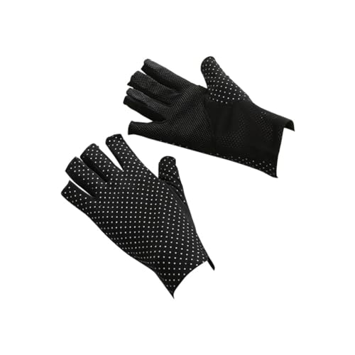 AuntYou Fingerlose Handschuhe, rutschfest, UV-Schutz, Fahrhandschuhe, Sommer, Outdoor-Handschuhe für Damen und Mädchen, Schwarz von AuntYou