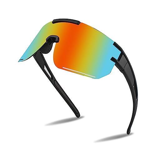 Auptiz Sonnenbrille,Fahrradbrille,Sportbrille-Sonnenbrille Herren-Damen-Fahrradbrille UV400,Schnelle Brillen,Sportsonnenbrille Radbrille Sportbrille Fahren Angeln Baseball Laufen von Auptiz
