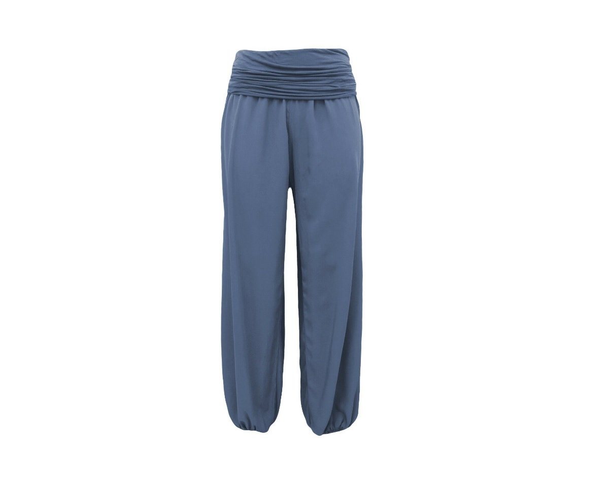 Aurela Damenmode Haremshose Pluderhose sommerlich leichte Yogahose luftige Sommerhose (1-tlg) unifarben, angenehmer Tuchstoff von Aurela Damenmode