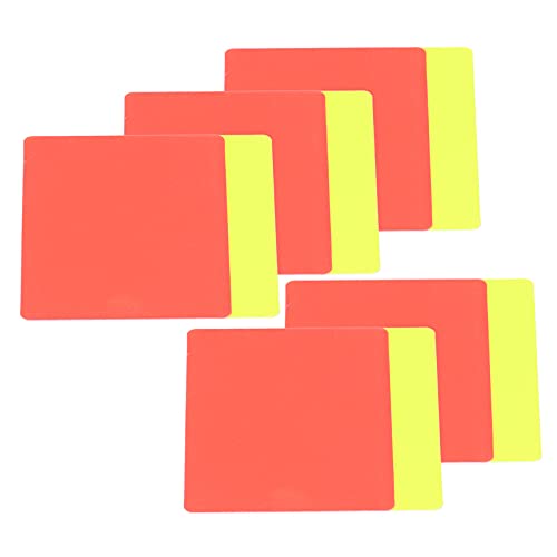 5er-Set Fußball-Schiedsrichter-Rot- und Gelbkarten-Set, PVC-Material, Fußball-Warn- und Auswurfkarten, Zubehör für Fußballspiele, 10,9 X 7,9 cm von Ausla