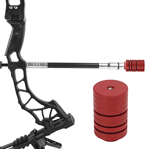 Bogenschießen-Bogenstabilisator-Gewichtsset, Abnehmbares Gegengewichtsset aus Aluminiumlegierung für Recurve-Bogen und Compound-Bogen (Rot) von Ausla