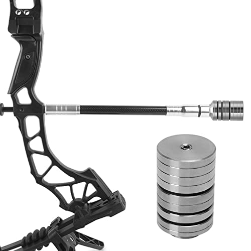 Bogenschießen-Bogenstabilisator-Gewichtsset, Abnehmbares Gegengewichtsset aus Aluminiumlegierung für Recurve-Bogen und Compound-Bogen (Silver) von Ausla
