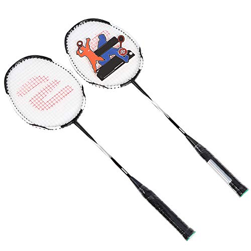 S-009 Sport Badmintonschläger Carbon Alum Set Leichtgewicht Federballschläger mit Tragetasche für Erwachsene Einsteiger Kinder Training,Schwarz Weiß von Ausla